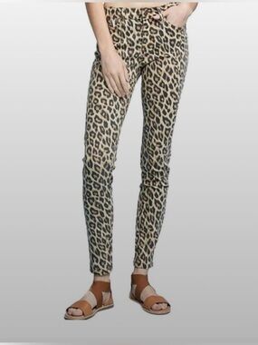 Judy Blue Leopard Print Skinny Jeans - Tan & Black
